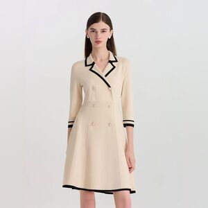 Goelia Fitted Double-Breasted V-Neck Mini Dress XS